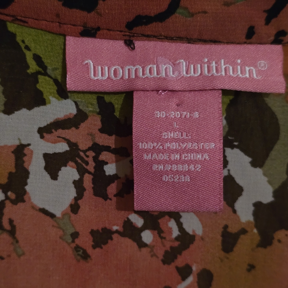 Woman Within Floral Multicolor Sheer Top - Picture 5 of 5